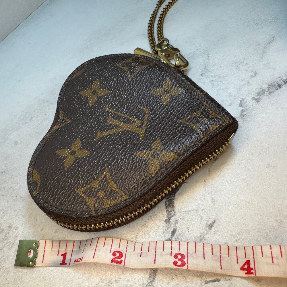 Louis Vuitton Heart Coin Purse Monogram Leopard Coeur Bag Charm Rare Vintage LV - Picture 10 of 11